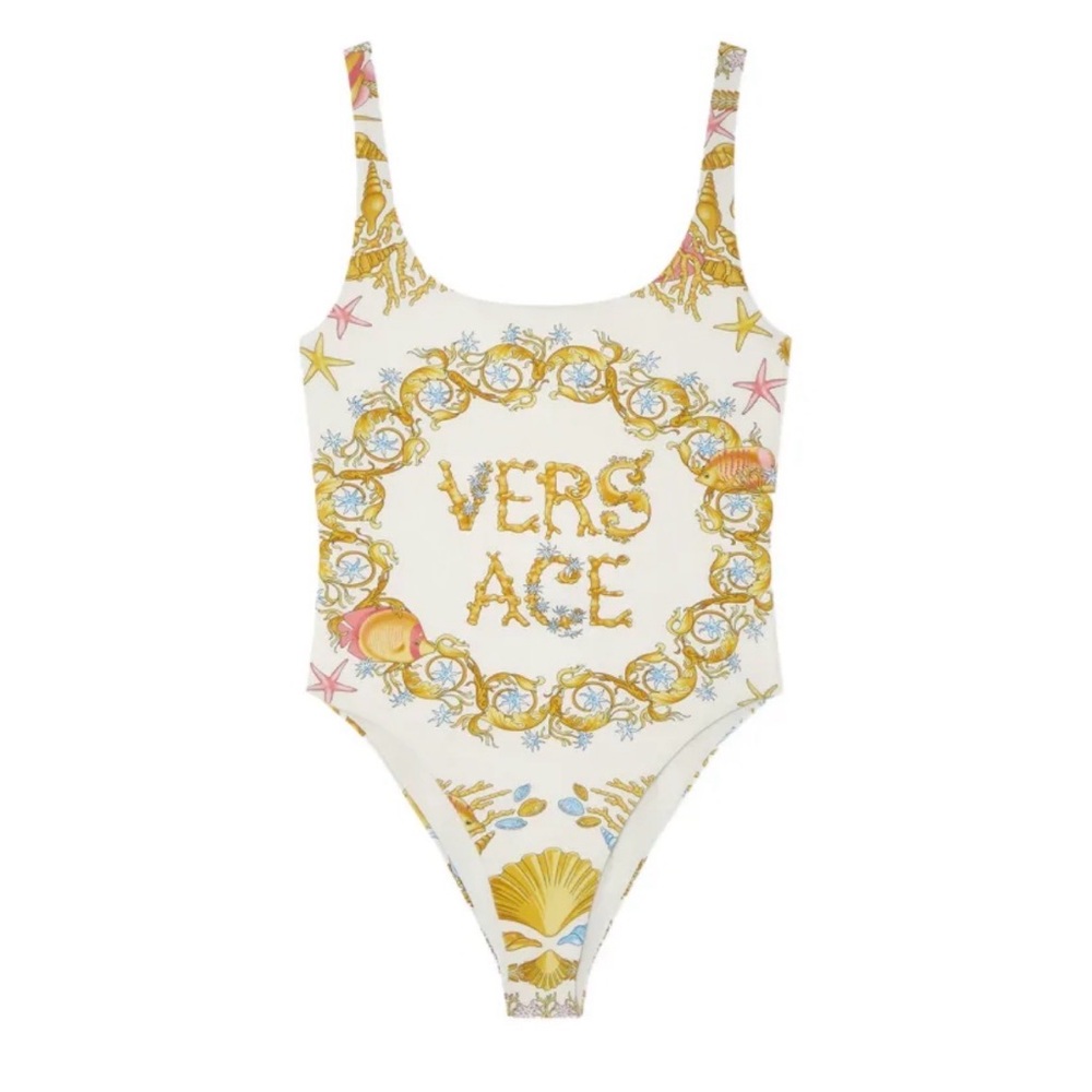 NWT Authentic Versace  Underwater Barocco Stretch One-Piece Swimsuit  size 3